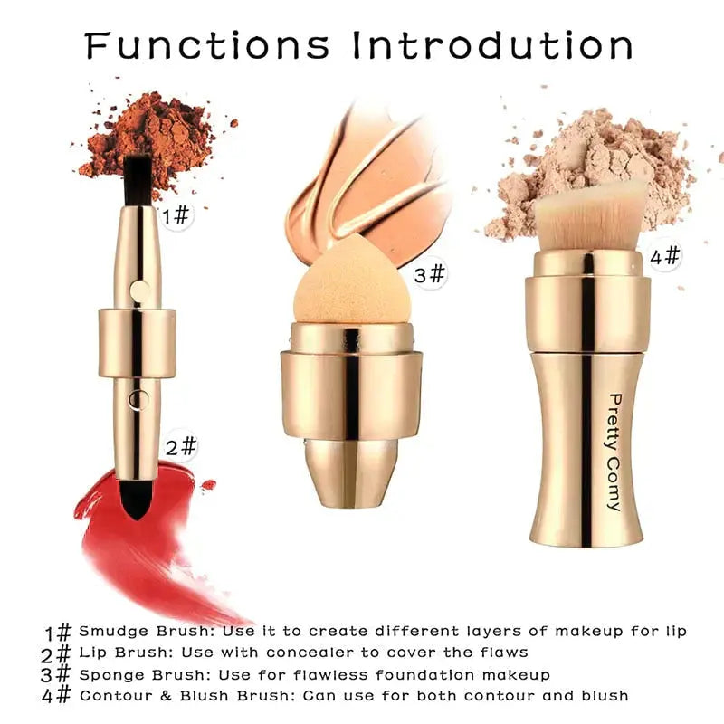 Makeup Brush 4 In 1 Bella Rose Beauty