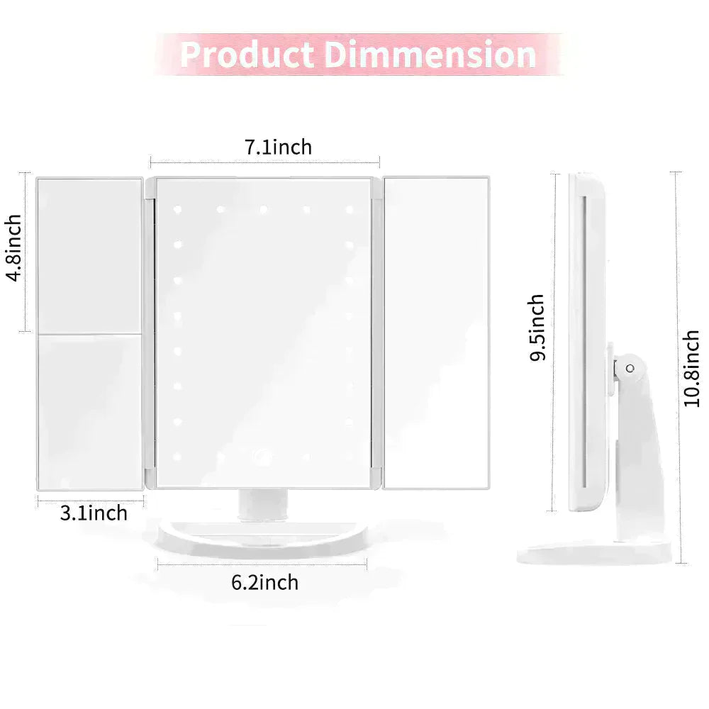 LED Touch Screen Makeup Mirror Bella Rose Beauty