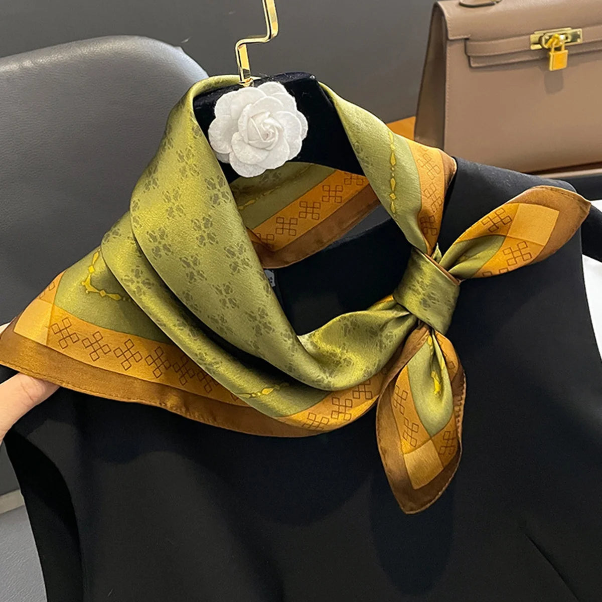 Dark Green Plain Square Scarf Bella Rose Beauty