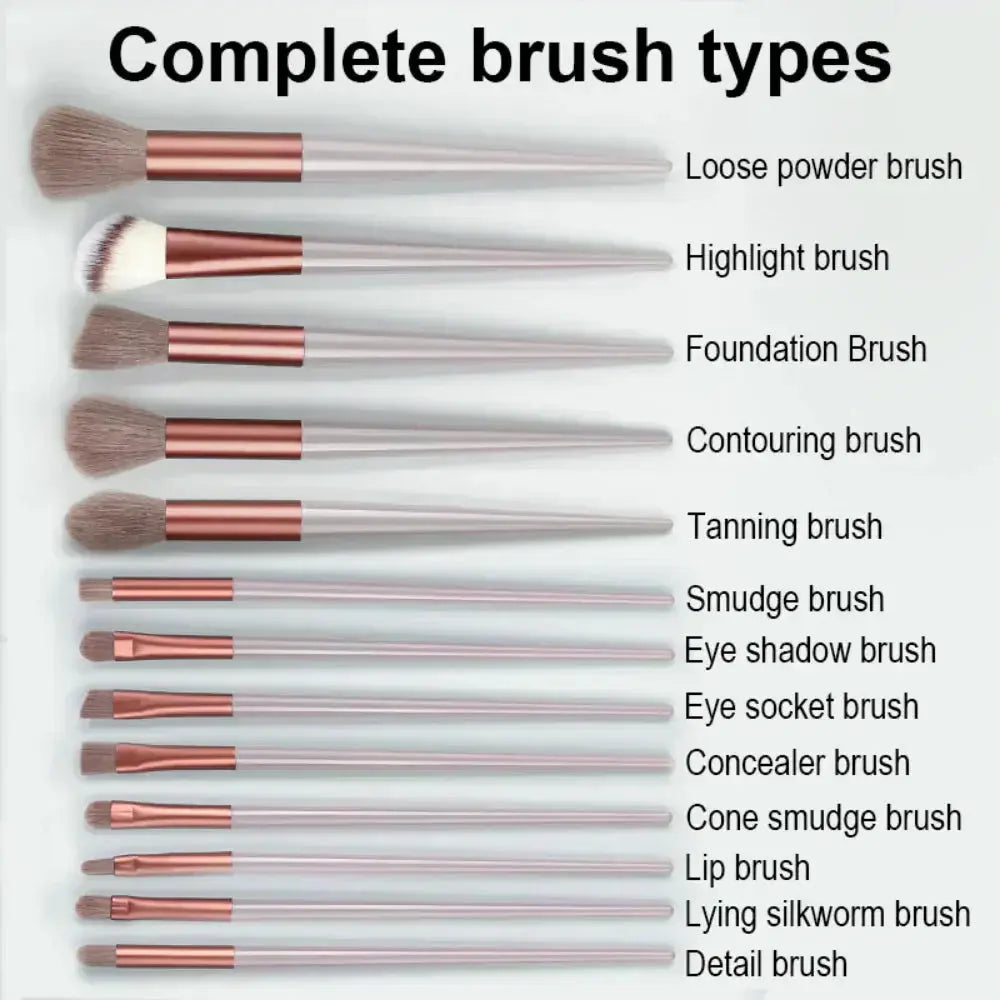 13Pcs Makeup Brush Set Bella Rose Beauty