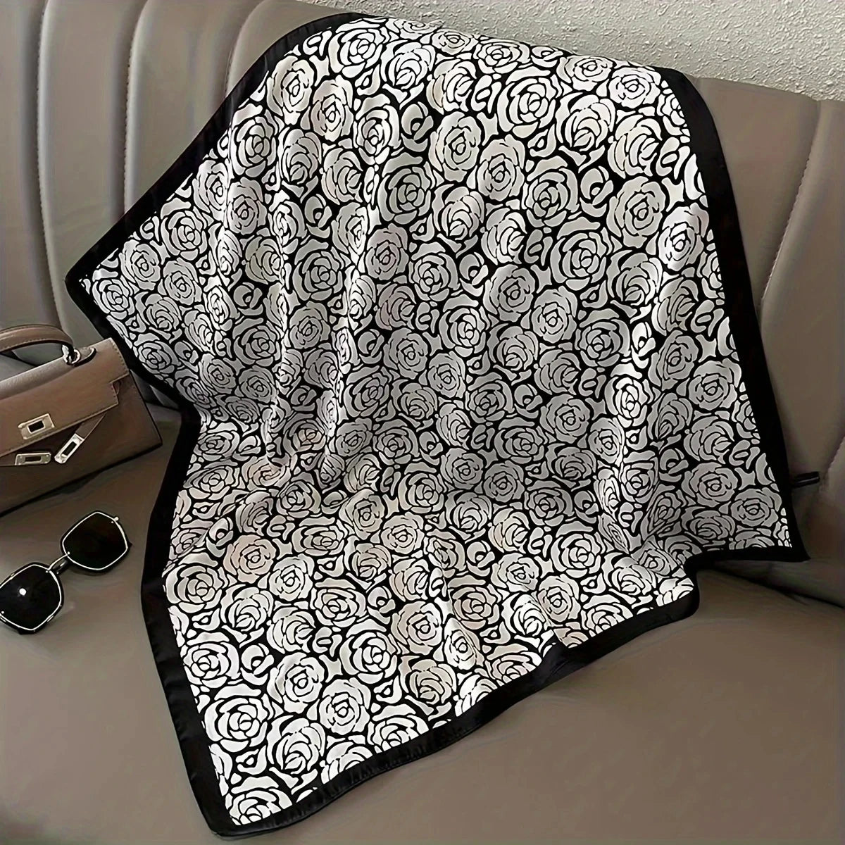 Rose Printed Square Scarf Bella Rose Beauty