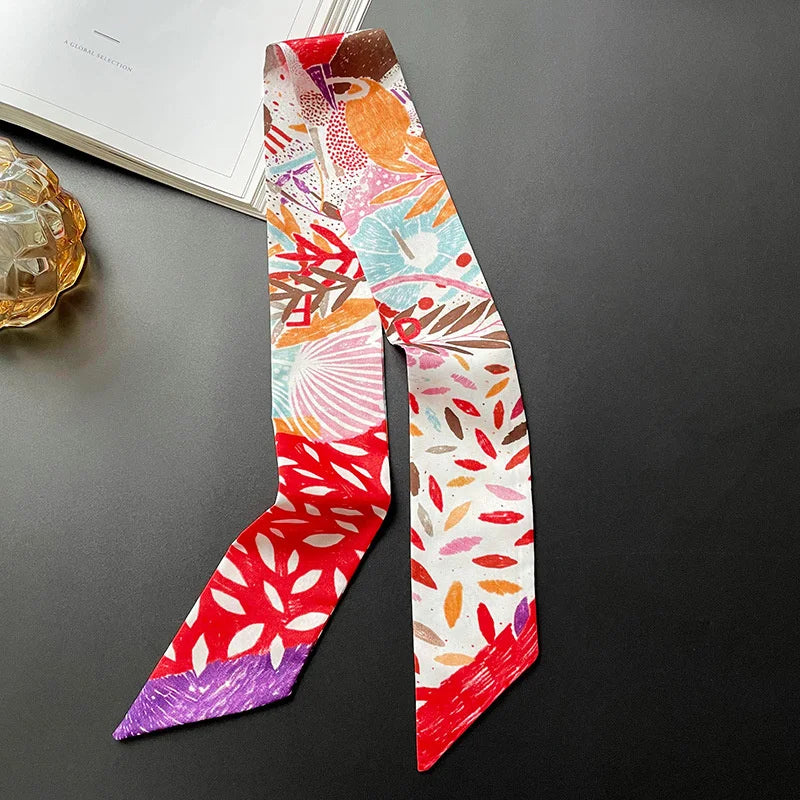 Skinny Silk Scarf for Women Bella Rose Beauty