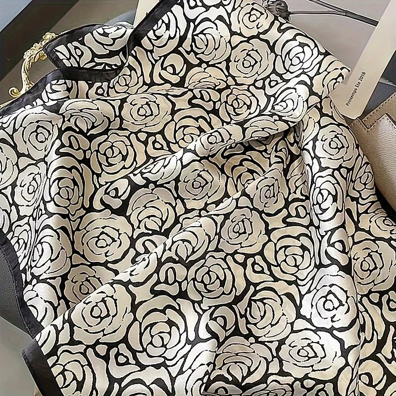 Rose Printed Square Scarf Bella Rose Beauty