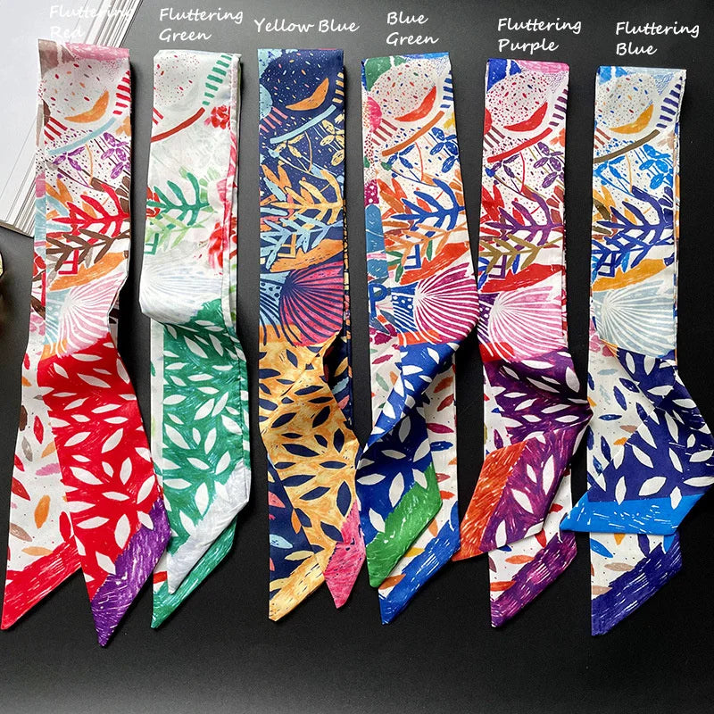 Skinny Silk Scarf for Women Bella Rose Beauty