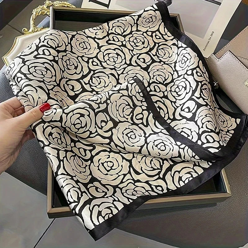 Rose Printed Square Scarf Bella Rose Beauty