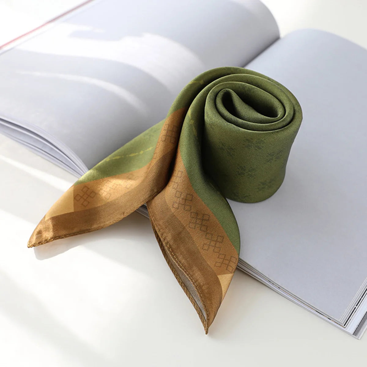 Dark Green Plain Square Scarf Bella Rose Beauty