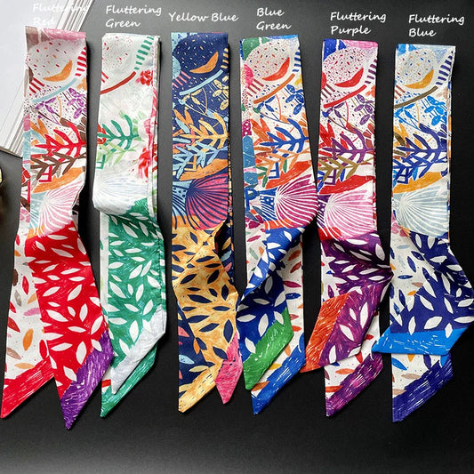 Skinny Silk Scarf for Women Bella Rose Beauty